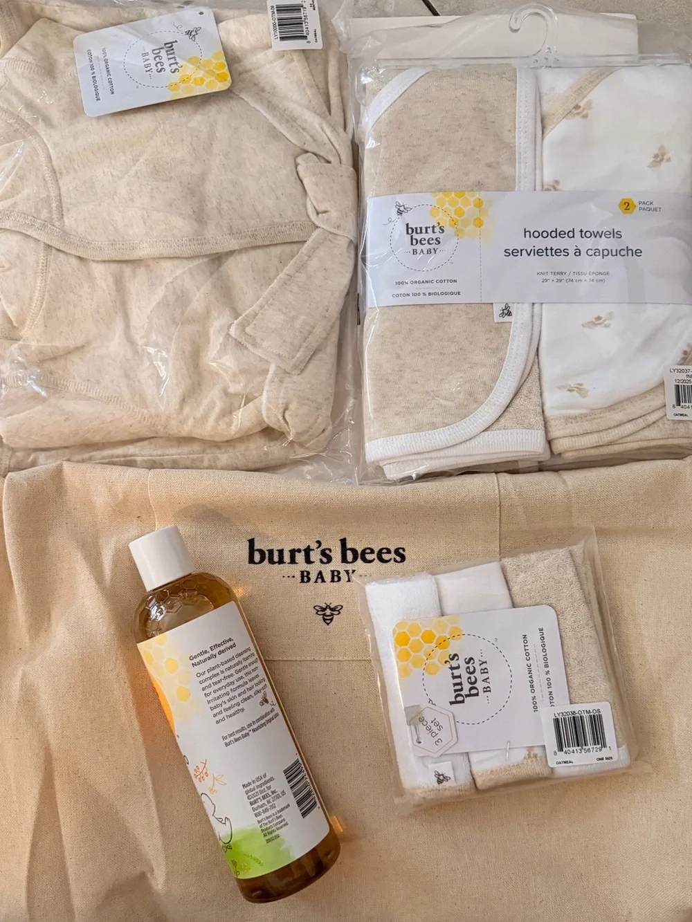 Burt's Bees Baby Golden Bee Baby Bath Time Gift Set NEW